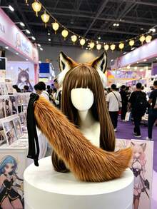 漸層與多色可選貓狐狸絨毛動漫Cosplay大尾巴狗浣熊狼尾道具角色扮演派對表演服裝配件，柔軟可彎曲絨毛尾巴，可調節腰帶，尼克頭帶動物尾巴（大號）套裝，單身派對告別單身生活，畢業主題禮物 - 彩色 - 查看 28