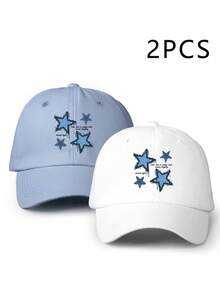 1pc/2pcs Printed Five-Point Star Baseball Cap, Adjustable Sun Protection Casual Hat For Outdoor, Spring/Autumn Travel, Beach Vacation, Y2K Style Youth Hat - Baseball Cap - View 21