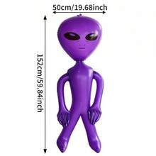 1pc Alien Inflatable Toy, Alien Inflatable Decoration, Green/Purple/Blue Optional, Large/Medium Optional, Suitable For Children's Birthday Party, Halloween, Alien Theme Party, Pool Floating, Photo Props, Home Decor, Cosplay Party Supplies, Space Theme Party, Sci-Fi Theme Party - View 15