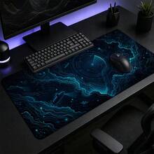Deep Sea Sonar Map Large Mouse Pad, Navy Teal Sci Fi Ocean Desk Mat For Men, Smooth Non Slip Extended Keyboard Pad For Gaming Setup, Tech Office, Laptop Desk, Study Room Decor, Programmer Gift, Console Room - View 3