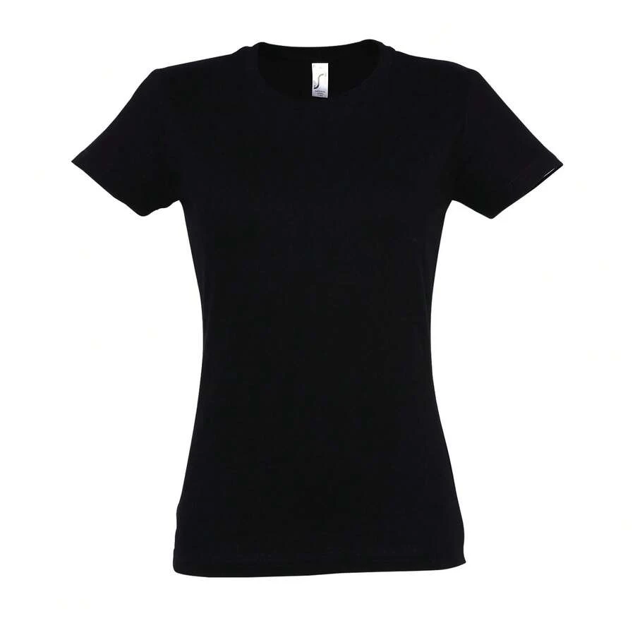 SOLS Womens/Ladies Imperial Short-Sleeved T-Shirt - Deep Black - View 1
