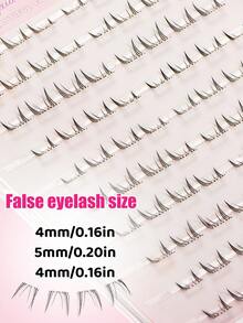 Glue-Free Four-Leaf Clover/Polaris Lower Eyelashes, C Curl, 80 Clusters, Japanese & Korean Style, 4-7mm Mixed Length, No Glue Needed, Cluster Lashes, DIY Quick Application Saves Makeup Time, Easy To Use Suitable For Beginners, Realistic Soft Fiber, Reusable, Versatile For Daily, Party, Commute, Perfect Holiday Gift For Best Friend, Girlfriend - C - View 5