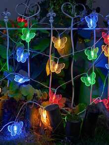 1pc 1.5/3M Butterfly Fairy LED String Light, Romantic Atmosphere Ornament, Patio Camping Outdoor Garden Decor, Bedroom Room Decor Stuff, Birthday Graduation Home Decor Items - Clear - View 5