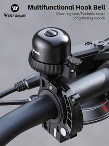 WEST BIKING 自行車鈴 多功能掛鉤 鋁合金鈴 適用於 22.2-31.8mm 把手 方便的騎行設備 - 彩色 - 查看 2