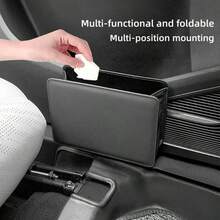 1pc Foldable Car Trash Can, Multifunctional Car Organizer Box, Foldable Seat Back Hanging Type, Waterproof Hanging Car Side Pocket, For Storing Garbage, Tissues And Small Items, Multifunctional Car Accessories - Multicolor - View 5