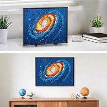 Pixel Art Painting Building Blocks Set, Galaxy MOC Assembly Model Kit, Pixel Sunflower Painting Frame Building Blocks Set, World Famous Paintings Series Building Blocks Set, Creative DIY Home Office Wall Decor, Mini Building Blocks Collectible Toy - Multicolor - View 6