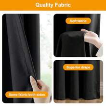 Room Divider Curtains Out Floor To Ceiling Curtain With Hook Wall Mount Sliding Door Curtains Ceiling Mount Extra Wide Curtain Wall Divider For Room Separation,W100 X H84 Inch - Black - View 5
