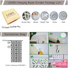 Hanging Room Divider, 10 Pieces Wood-Plastic Hanging Panels 0.2"Thick Screen Panel For Living Room Bedroom Home Decoration HTT-10S, 11.4"X11.4 - White06htt - View 7