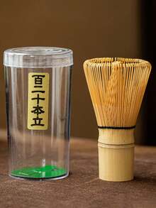 1/2/3 pièces Fouet à thé en bambou, cuillère à thé, cuillère à mélanger le matcha & pelle à thé, outils de préparation du thé, décoration de rentrée scolaire et d'Halloween, brosse à mélanger en bambou japonais 100-pointes/80-pointes - Une pièce - View 6
