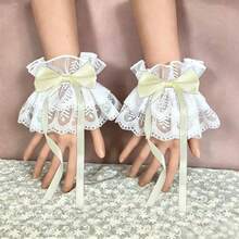 手袖腕飾甜美荷葉邊蕾絲多色蝴蝶結女僕 Cosplay 腕帶，適用婚禮派對 - 彩色 - 查看 8