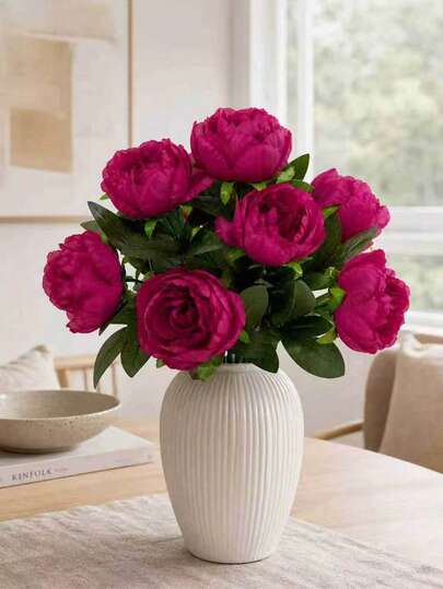 1pc/3pcs Artificial Rose Flowers Bouquet Real Touch Fake Peony Flower For Home Wedding Decoration Party Table Centerpieces Mother's Day,Fake Plants,Fall Decor,Room,Desk,Garden Decor,Room Decoration Stuff, Valentine Day, Gift Gifts Birthday Graduation