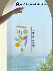 1pc Natural Shell Wind Chime Small Hanging Decoration For Room, Bedroom - Blue - View 16