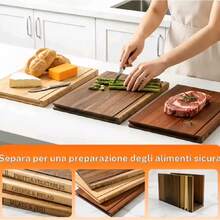 Mehrzweck-Schneidebrett-Set, Buchdesign 3 Bretter & Basis für Fleisch, Brot, Käse - Standard - View 3