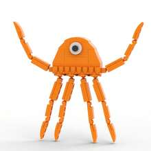 Orange Jellyfish Building Block Model, MOC Creative Set - DIY Desktop Ornament - Fun Toy - Christmas/Thanksgiving Gift (For Boyfriend/Girlfriend) - Multicolor - View 2
