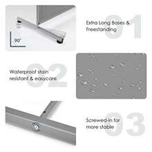 Single Large Panel Room Divider, Privacy Screen For Office, Partition Separators, Freestanding Divider 71''W X 69.5''H - Grey - View 4