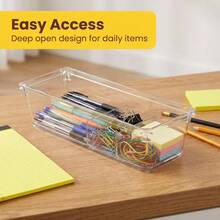 1/3/6pcs Acrylic Desktop Storage Box, Drawer-Style Combination Organizer, Cosmetic Storage, Suitable For Multiple Scenarios, Home Desktop And Drawer Organizer - Transparent - View 3