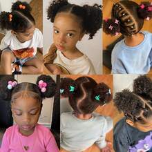 4 Inch Pink Ponytail Hair Extension, Afro Curly Synthetic Hair, 1 Pair - 彩色 - 查看 7