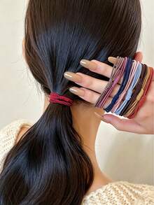 Fashionable Velvet Hair Scrunchie With Hidden Pocket, Multi-Functional Storage For Hair Accessories, Cash And Keys, Compact And Portable, Travel Essential - Multicolor - View 11