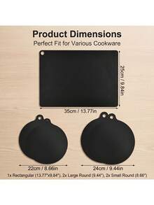 5pcs/Set Induction Cooktop Protective Mats, Heat-Resistant Silicone Stove Covers, Wear-Resistant Non-Slip Countertop Pads, Suitable For Kitchen Cooking And Baking - Multicolor - View 4