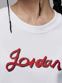 Nike/Jordan Authentic Women's Loose Print Breathable Casual Short Sleeve T-Shirt HQ3676-100 - HQ3676-100 - View 2