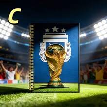 FIFA世界杯足球小组卡通线圈笔记本，设计精美的A7便携式笔记本、日记本、写字板，适合学生使用（随机发货） - 彩色 - 查看 17