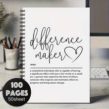 1本趣味螺旋筆記本「Difference Maker」勵志設計，100頁，適合日常激勵，可作為工作筆記本，適合作為辦公室與居家禮物送給朋友、女性與男性，學校用品 - A - 查看 6