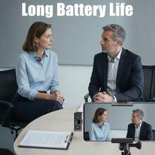 Trådlös lavalier-mikrofon för iPhone, brusreducerande mini clip-on-mikrofon, lämplig för videoinspelning, livestreaming, intervju, sång, podcast och innehållsskapande. Batterikapacitet: (batterihållare: 400mAh, mikrofon: 80mAh) - Visa 7