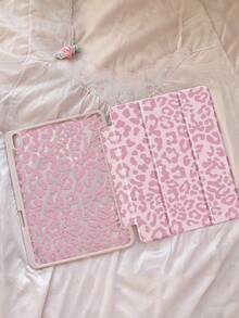 This Exquisite And Cute Pink Leopard Print Double-Sided Painted Acrylic Transparent Crystal Back Cover Has Shock-Absorbing Function, Suitable For 7th, 8th (10.2 Inch) And 10th Generation . It Has A Built-In Pen Slot And Supports Sleep/Wake Function. It Is An Ideal Gift Choice. - Multicolor - View 2