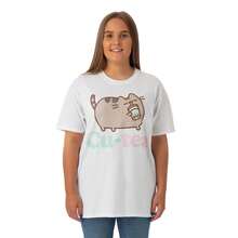 Pusheen Womens/Ladies Cutea T-Shirt - White - View 3
