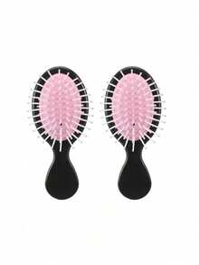 1/2/6/10/20入 升級版便攜式氣墊梳套組，可愛簡約風，乾髮捲髮梳、洗髮梳，高品質材質，手持梳，美妝配件，旅行必備，女性護髮梳 - 黑紅色 - 查看 9