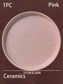 1 đĩa ăn bằng gốm sứ có thiết kế phun mực bất đối xứng, dung tích lớn, đồ dùng ăn uống tiện dụng, đồ trang trí phong cách sáng tạo và đáng yêu, thích hợp cho mọi dịp ăn uống, nhà bếp, quà tặng Giáng sinh - Nhiều màu - Xem 10