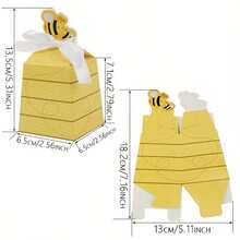 20/50PCS Gift Packaging Boxes With Cute Honeycomb Pattern Design And Bow Decoration, Exquisite Small Item Storage Boxes For Theme Parties, Event Favors, Daily Small Item Storage, Adding A Warm And Cute Atmosphere To The Occasion - View 3