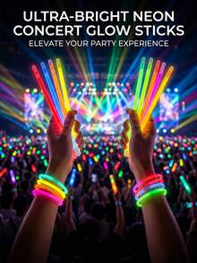 100/15pcs 8-Inch Glow Sticks, 10-12 Hours Glow Time, Suitable For Parties, Gatherings, Bars, Birthdays, Halloween Parties, Holiday Decorations And Disposable Items - Seven-color Glow Sticks - View 6