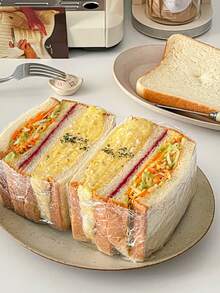 3pcs Food Cling Wrap, Household Economic Roll For Fruit, Sandwich, Food Preservation And Refrigerator Storage 1/2/3pcs - Multicolor - View 5