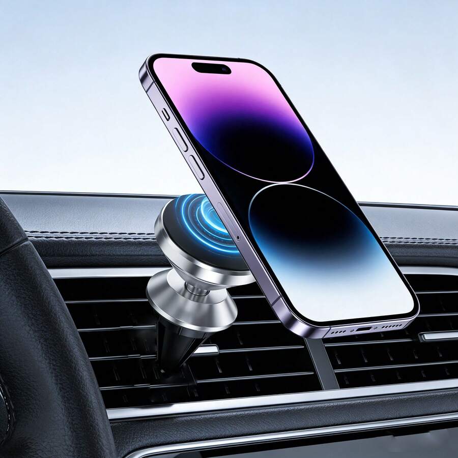 Easy Install Magnetic Car Phone Holder, One-Click Air Vent Clip Mount, Magnetic Auto-Alignment, Hands-Free Navigation, Driving Phone Stand