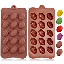 1pc Easter Egg Chocolate Mold, Easter Candy Cookie Mold, Silicone Baking Mold For Making Small Chocolate Cake Decorations, Suitable For Candy, Cake, Lollipop, Chocolate And Ice Cubes - Multicolor - View 7