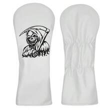 Dark Death Pattern Golf Club Headcover, Personalized Eye-Catching High Recognition, Easily Break Free From Ordinary Golf Bag Monotony, Golf Accessories - White - View 4