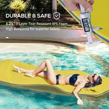 HOMCOM 10' X 5' Floating Mat, 3-Layer Swimming Pool Floating Water Mat Portable Foam Raft, Thick And Durable Water Activities Mat For Lake, Oceans, Yellow-XY133391 - 1 - View 4
