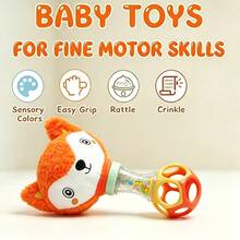 Cute Handheld Rattle (Fox & Koala) Baby Grade Vibration Bell Toy, Grip & Sensory Training, Visual & Auditory Development, Thanksgiving Birthday & All Holiday Gift - 彩色 - 查看 3