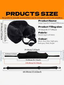 1/2pcs Travel Pillow Fillable With Clothes, Luggage Pillow Case, Soft Plush Filling, Multi-Functional U-Shaped Pillow, Can Be Used As Pillow, Travel Neck Pillow, Storage Bag, Travel Bag, Airplane Pillow, Multi-Functional Portable, Travel Pillow, Neck Support, U-Shaped, Travel Pillow, Travel Essentials. Suitable For: Airplane, Train, Car, Travel Business, Outdoor Camping, Nap. Comfortable Washable Head Pillow. - Multicolor - View 8