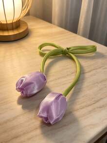 雙頭鬱金香花卉設計窗簾束帶，新款客廳窗簾紗簾圍巾束帶，編織窗簾裝飾緞帶 - 彩色 - 查看 10