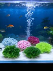 球形人造水草，高2英吋寬4.3英吋塑料灌木裝飾，水族箱裝飾，鬥魚與蝦的隱蔽處，適用於淡水與鹹水魚缸 - A - 查看 4