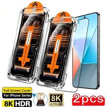 2pcs High Definition Transparent Dust-Free Tempered Glass Screen Protector, Compatible With 17Pro Max/17Pro/17Air/17/16Pro Max/16Pro/16Plus/16/15/14/13/12/11/X Man/XR/X/XS, Auto-Alignment Screen Protector - Clear - View 26