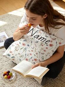 Custom Wildflower Personalized Text Soft Memory Flannel Blankets Pillow Cushion Cover Set ,Designed For Daily Comfort And Sentimental Moments. It's Perfect Gift For Father's Day, Mother's Day, Valentine's Day, Birthdayweddinggraduationanniversary - Multicolor - View 8