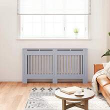vidaXL Cache-radiateur anthracite 152 x 19 x 81 cm, cache-radiateur rectangulaire moderne pour la maison, protection thermique décorative, conception robuste, salon - Gris anthracite - Voir 10