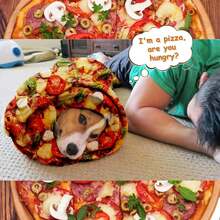 [All Season Use]1pc Round Pizza Pattern Blanket, Made Of Soft And Comfortable Flannel Material, Designed With Large Pizza Pattern, Suitable For All Seasons, Machine Washable And Easy To Clean, Applicable For Bed, Sofa Or Office Desk, A Great Choice For Lightweight Bedding In Air-Conditioned Rooms During Spring And Summer - Multicolor - View 6