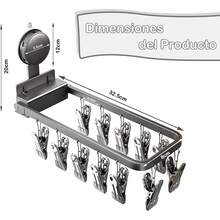 Tendedero de 12 Pinzas con Ventosas, Tendedero Portátil de Metal para Colgar y Secar Ropa, Ganchos para Tender Ropa para Secar Ropa y Calcetines - 1 - Ver 2