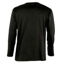 SOLS Mens Monarch Long Sleeve Plain Colour T-Shirt - Deep Black - View 3