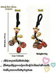 1 Móc Khóa Tài Lộc Phong Cách Cổ Điển, Mặt Dây Chuyền Tài Lộc Trung Quốc Cho Chìa Khóa Xe Hơi, Bùa May Mắn Thời Trang Đường Phố Cho Túi Xí, Móc Khóa Túi Mang Ý Nghĩa Truyền Thống, Quà Tặng - Nhiều màu - Xem 9