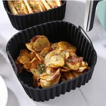 1pc 8-Inch Silicone Air Fryer Liner, Non-Stick Reusable, Suitable For Mom/Wife/Best Friend, Modern Minimalist Kitchen Gadget (Air Fryer Accessory/Silicone Baking Mat/Grilling Essential/Kitchenware/Housewarming Gift) - A - View 1